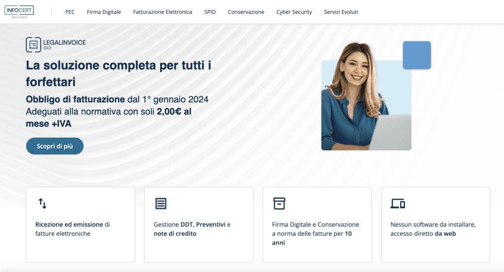 Fatturazione Elettronica: I 24+ Migliori Programmi, App e Software Del 2025 (Gratuiti e a Pagamento) 11 LegalInvoice di InfoCert Per Fatturazione Elettronica