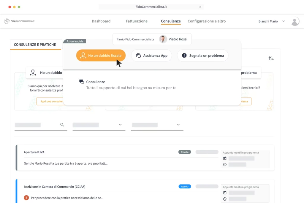 Commercialista a Farigliano Per Partita IVA, Ditta individuale, SRL, SRLS, Startup e Associazioni 9 Dashboard FidoCommercialista